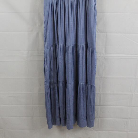 Anthropologie Dress Women Small The Somerset Maxi Blue Tiered Boho Romantic Flow - Picture 7 of 13